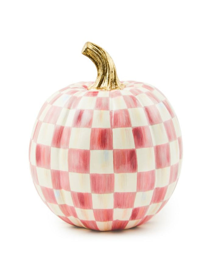 Bubblegum Pink Check Small Pumpkin