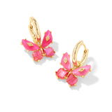 Bianca Butterfly Huggie Earrings, Pink