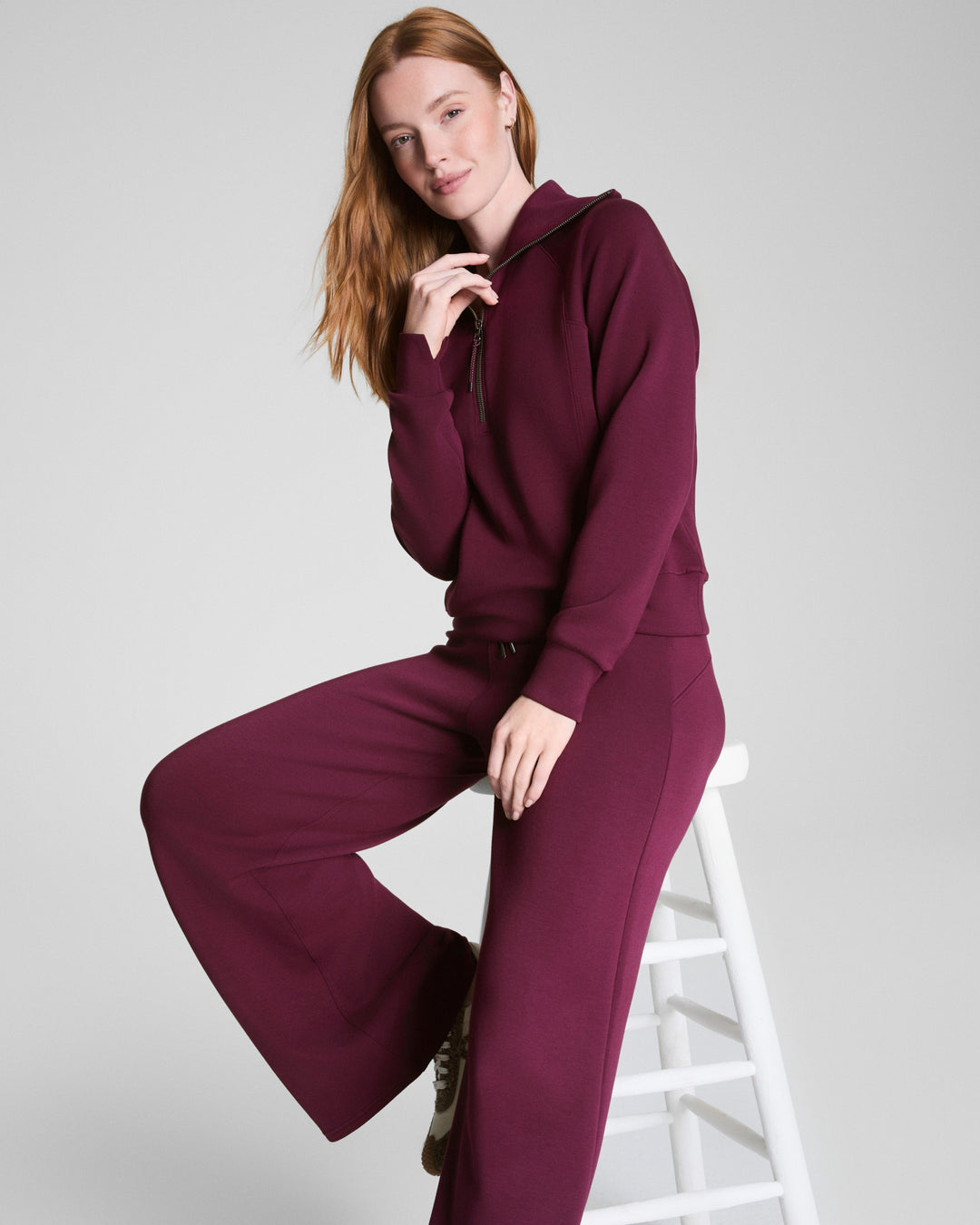 Spanx® AirEssentials Half Zip, Plum Berry
