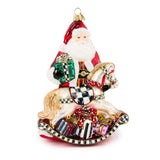 Santa With Rocking Horse Ornament