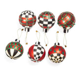 Tartan Glass Large Ball Ornaments (Set of 6)