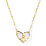 Ari Heart Letter Short Pendant Necklace, Gold