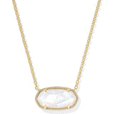 Elisa Statement Short Pendant Necklace, Ivory Mother of Pearl