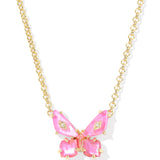 Bianca Butterfly Pendant Necklace, Pink