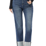 Hong Kong High Rise Cuffed Straight Leg Jeans, Trappist
