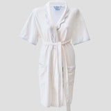Scalloped Sort Lightweight Robe, White & Blue