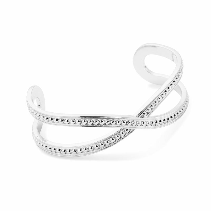 Beaded Cuff Bracelet, Silver