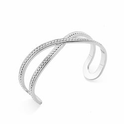Beaded Cuff Bracelet, Silver