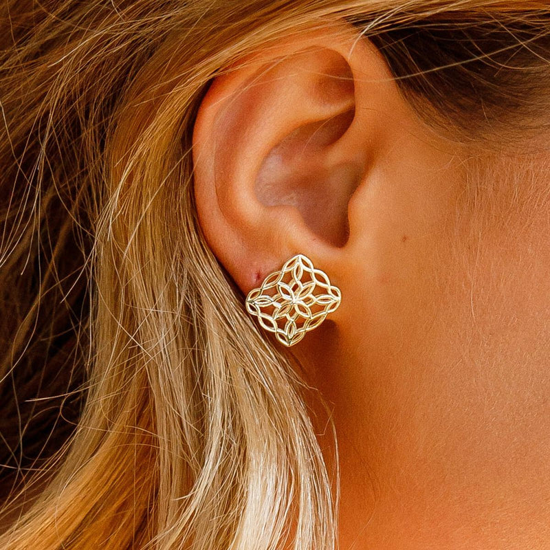 Bloom Stud Earrings, Silver