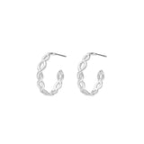 Bloom Mini Hoop Earrings, Silver