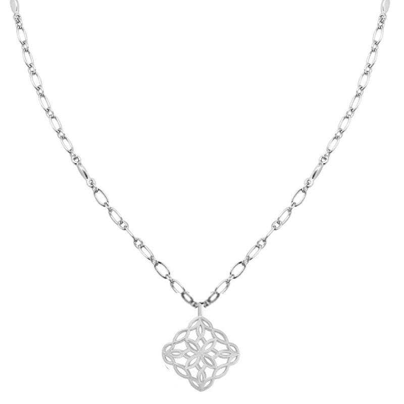 Bloom Drop Necklace, Silver