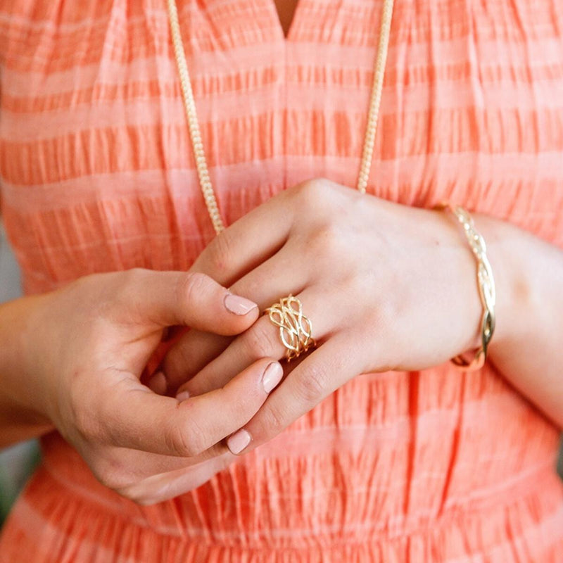Bloom Cuff Bracelet, Gold