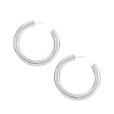Just Dance Hoop Earrings, Silver