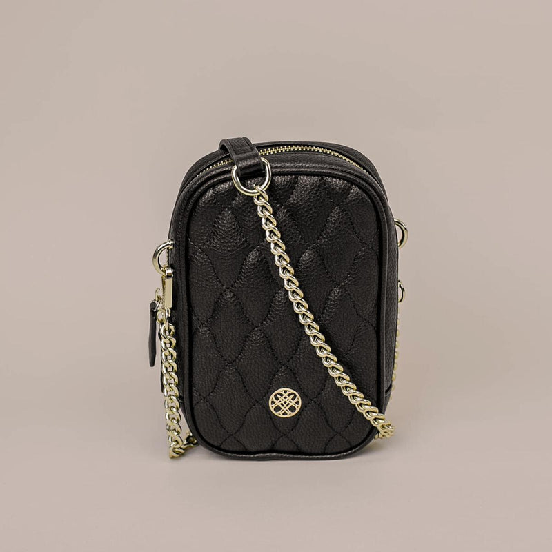 Grace Quilted Crossbody, Black