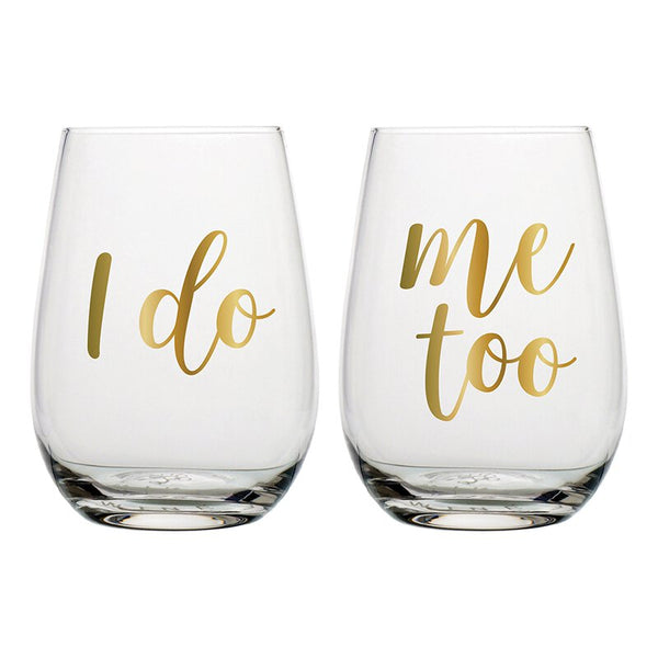 I Do, Me Too 20oz Stemless Set