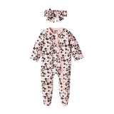 Bamboo Leopard Ruffle Sleeper & Headband Set