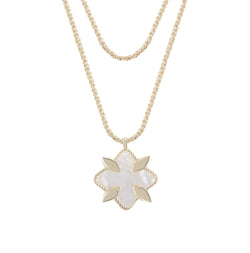 Grace Stone Pendant Necklace, Gold/Pearl