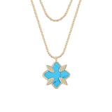 Grace Stone Pendant Necklace, Gold/Turquoise