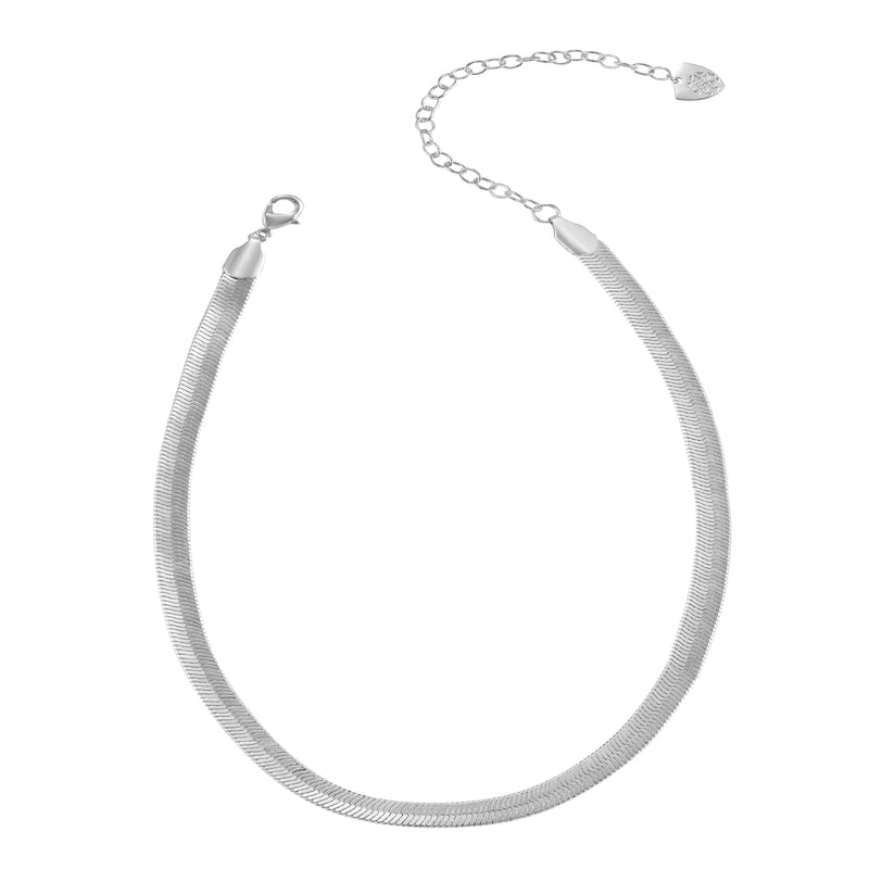Snake Chain Layering Necklace, Silver