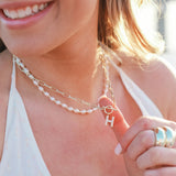 Sparkle Toggle Initial Necklace, Gold