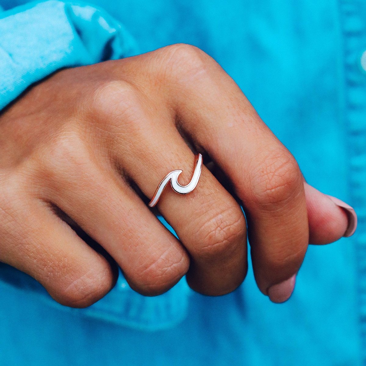 Rose gold pura vida wave ring online