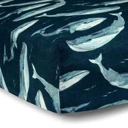 Blue Whale Bamboo Fitted Crib Sheet