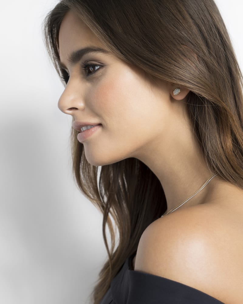 Amelee 14k Gold Earrings in White Diamond