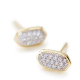 Amelee 14k Gold Earrings in White Diamond