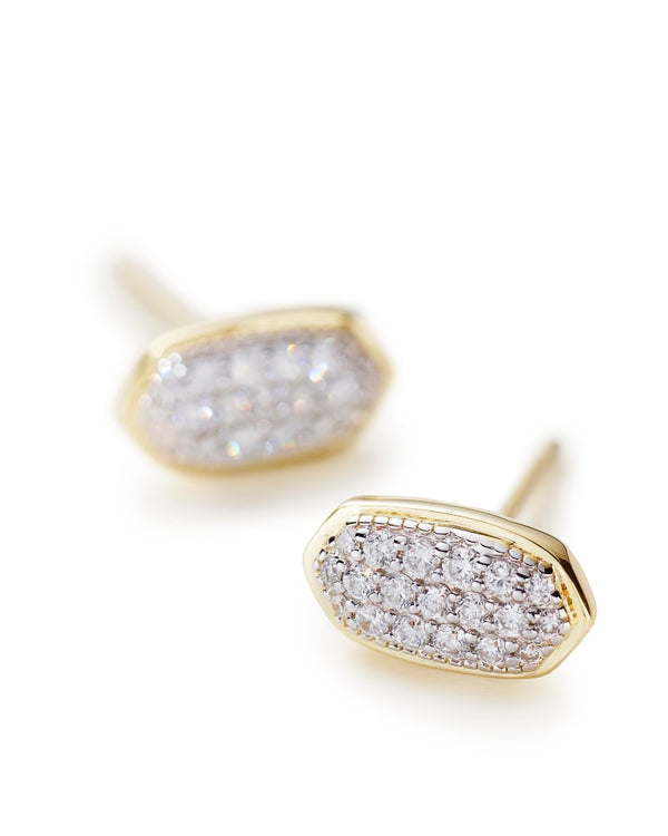 Amelee 14k Gold Earrings in White Diamond