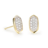 Amelee 14k Gold Earrings in White Diamond
