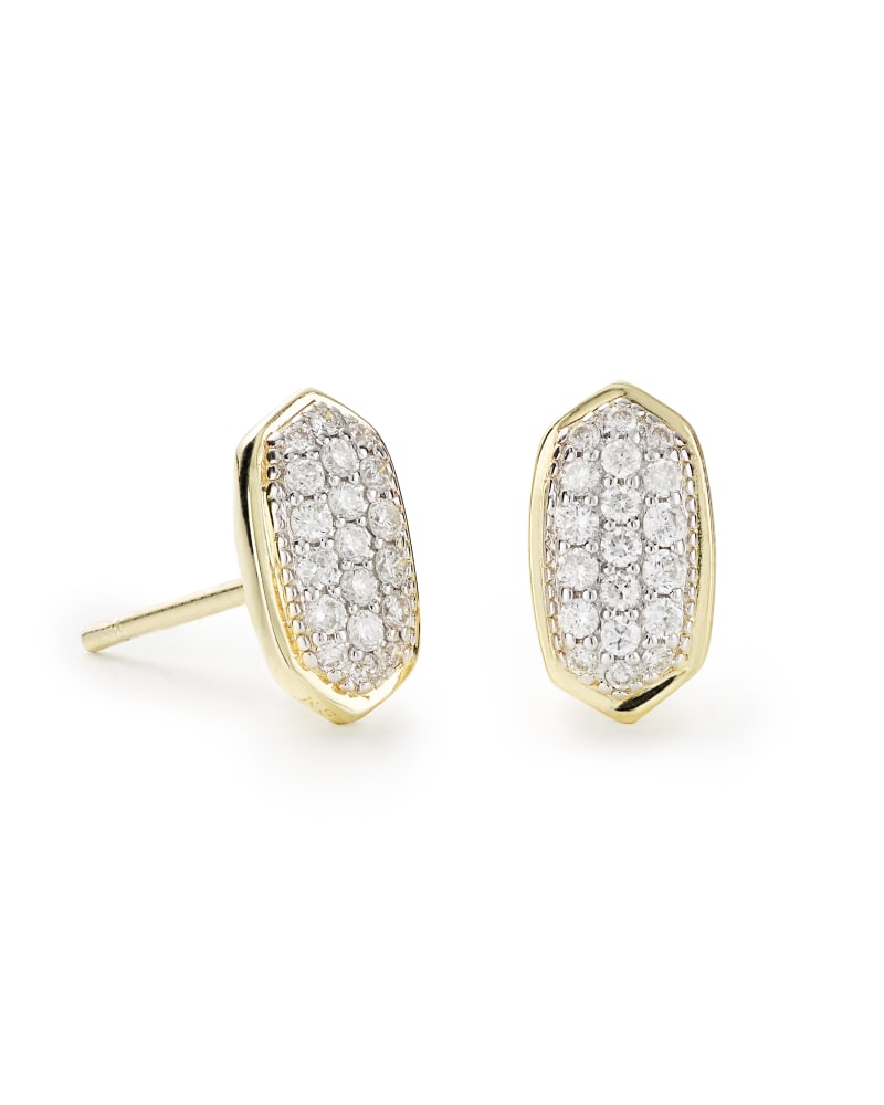 Amelee 14k Gold Earrings in White Diamond