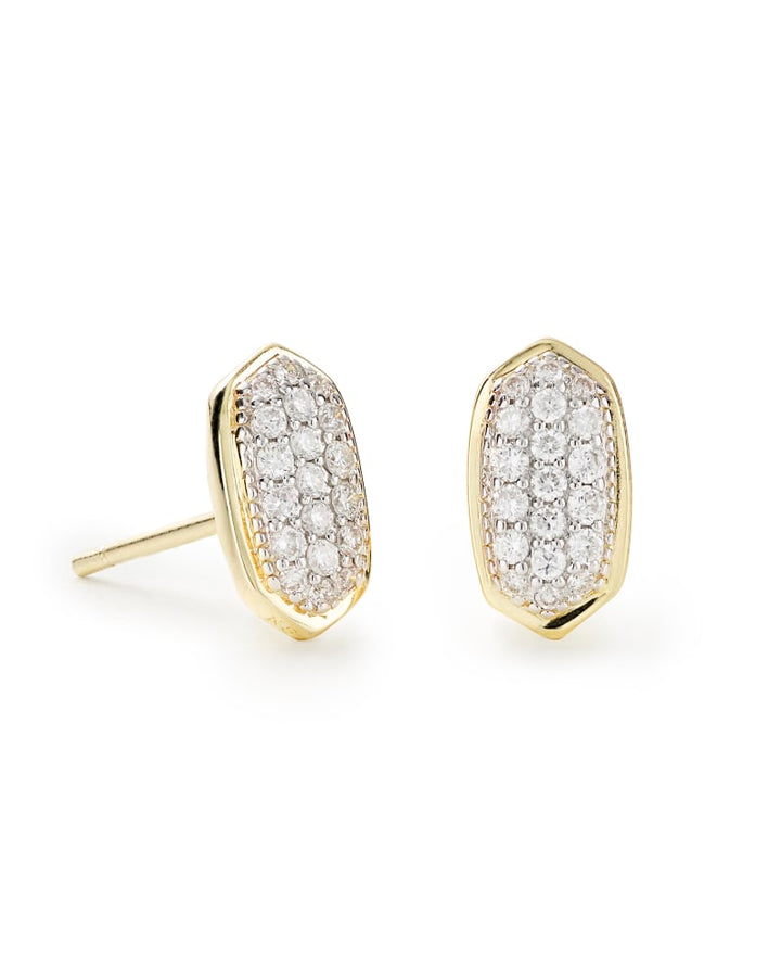 Amelee 14k Gold Earrings in White Diamond
