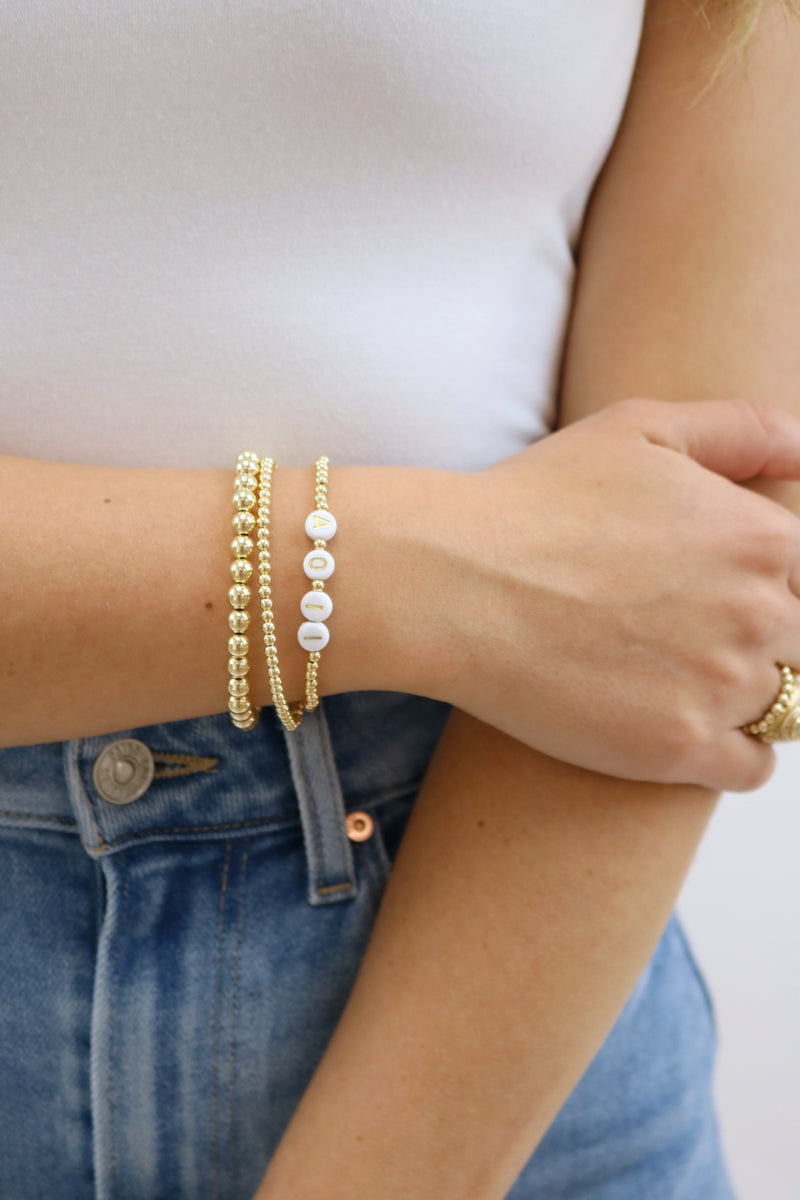 Sorority Gold Letter Bracelet