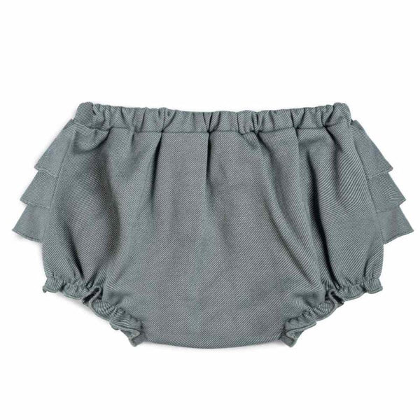 ORGANIC DENIM RUFFLE BLOOMER