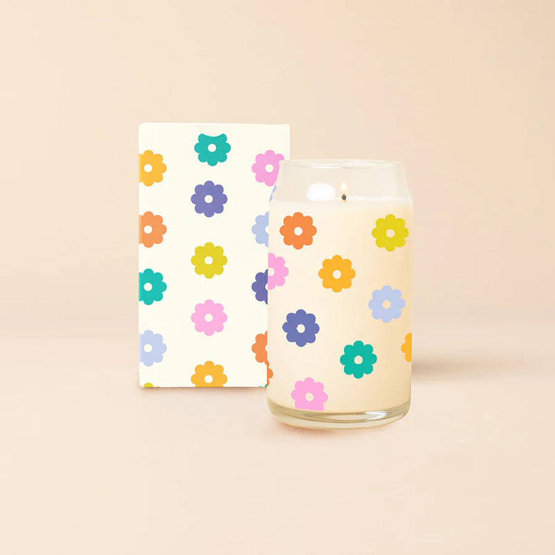 Daisy Glass Beer Can Candle