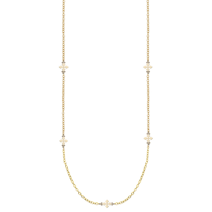 Believer Long Cross Necklace in Gold