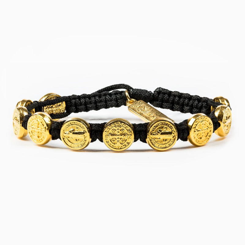 Benedictine Blessing Bracelet, Gold/Black