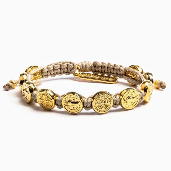 Benedictine Blessing Bracelet, Gold/Tan