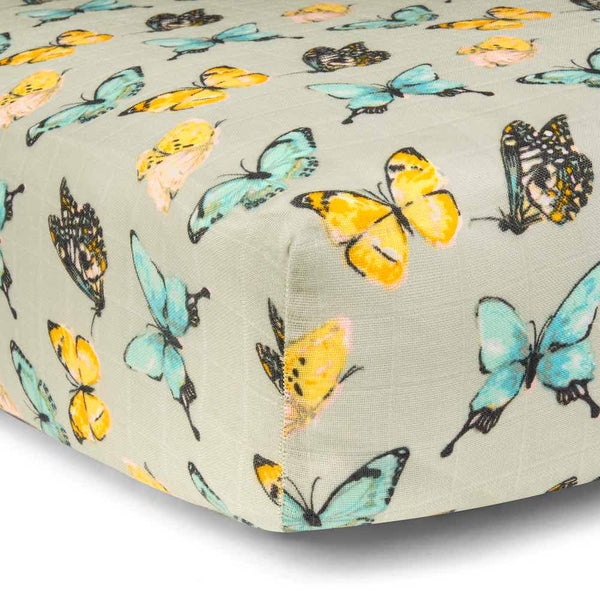 Butterfly Bamboo Fitted Crib Sheet