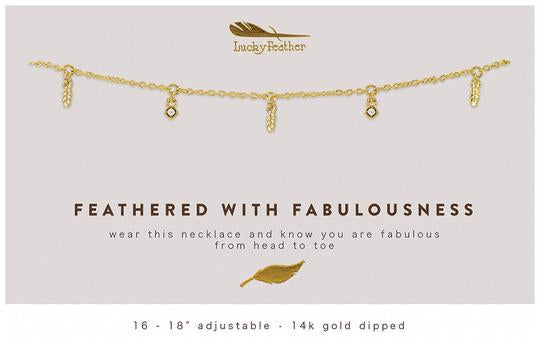 Gold Dangle Necklace - Feathers of Fabulousness
