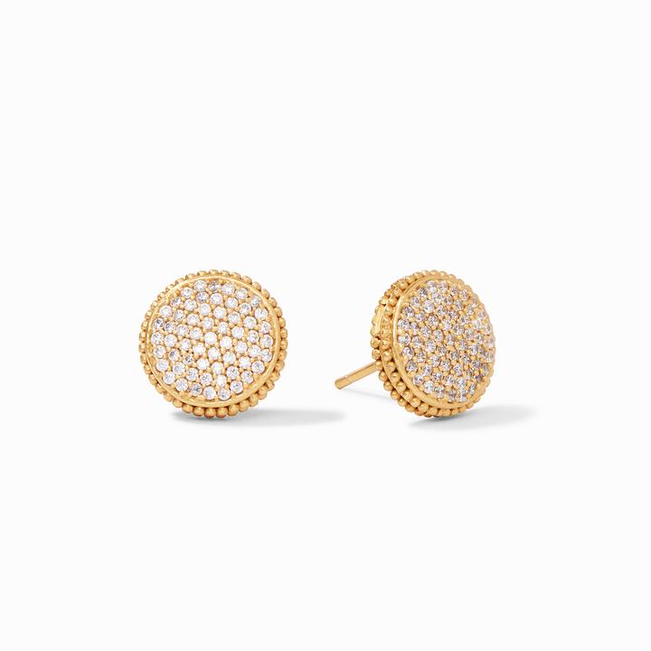 Fleur-de-Lis, Pave Stud, Cubic Zirconia