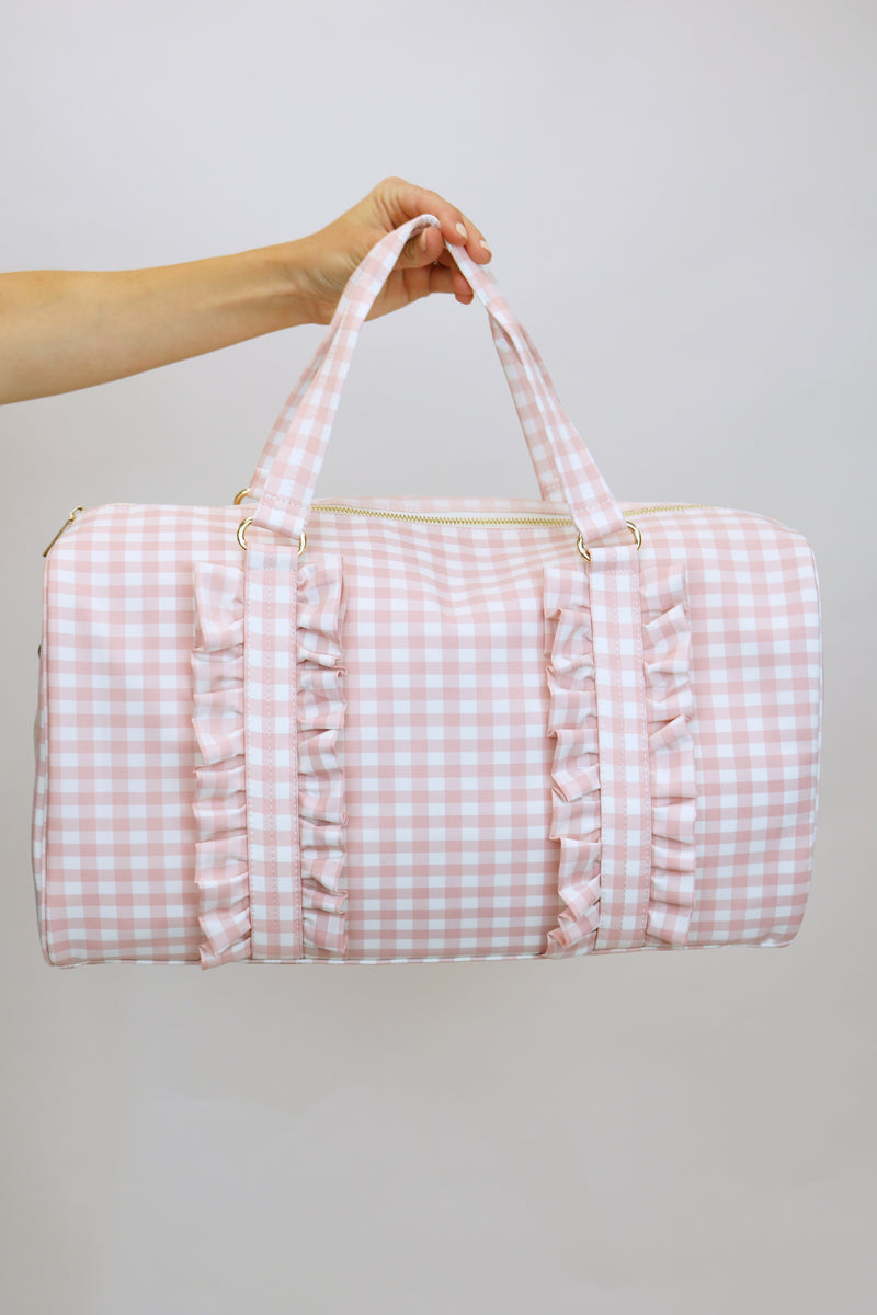 Checkered Pattern Weekend Duffle Bag - Kendry Collection Boutique