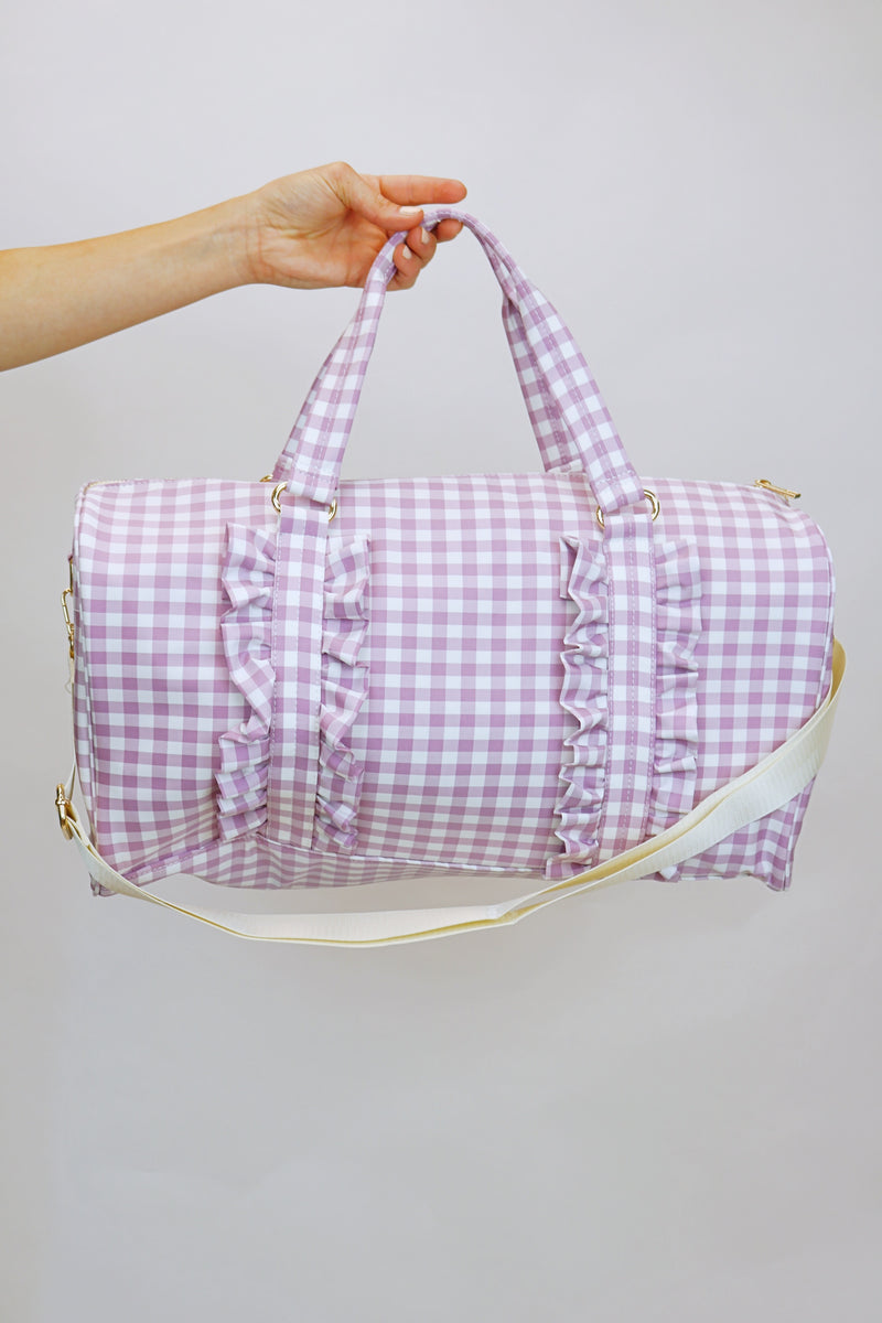 White and Pink Checkered Pattern Bucket Bag - Shop Kendry