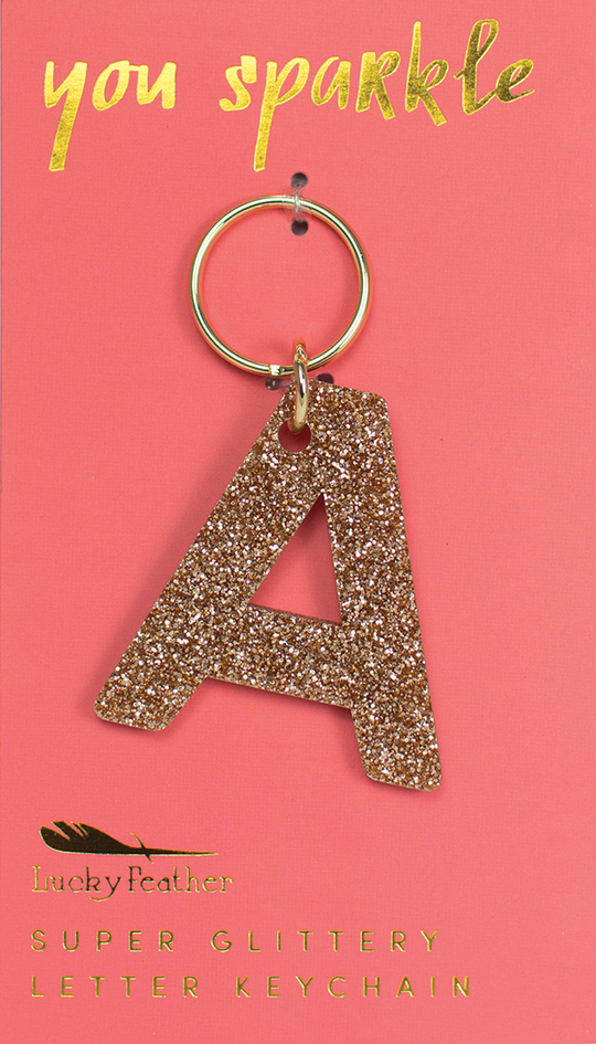 Glitter Letter Keychain