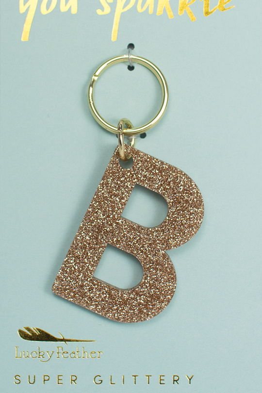 Glitter Letter Keychain
