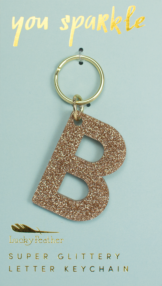 Glitter Letter Keychain