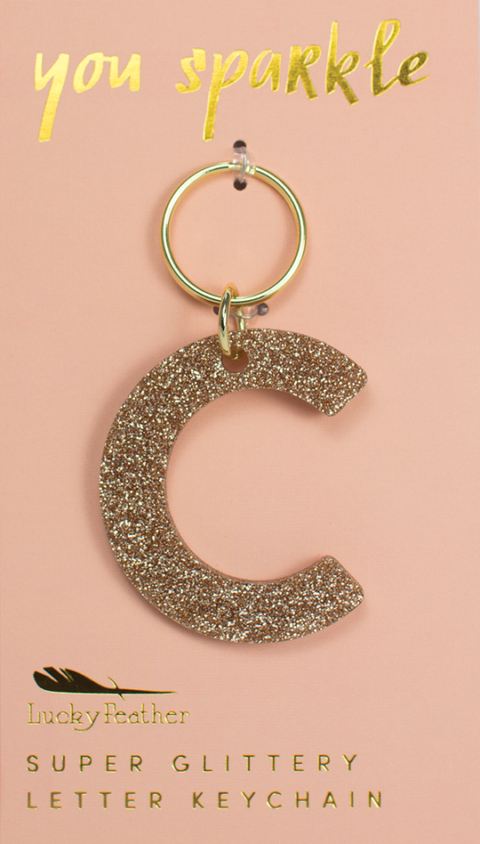 Glitter Letter Keychain