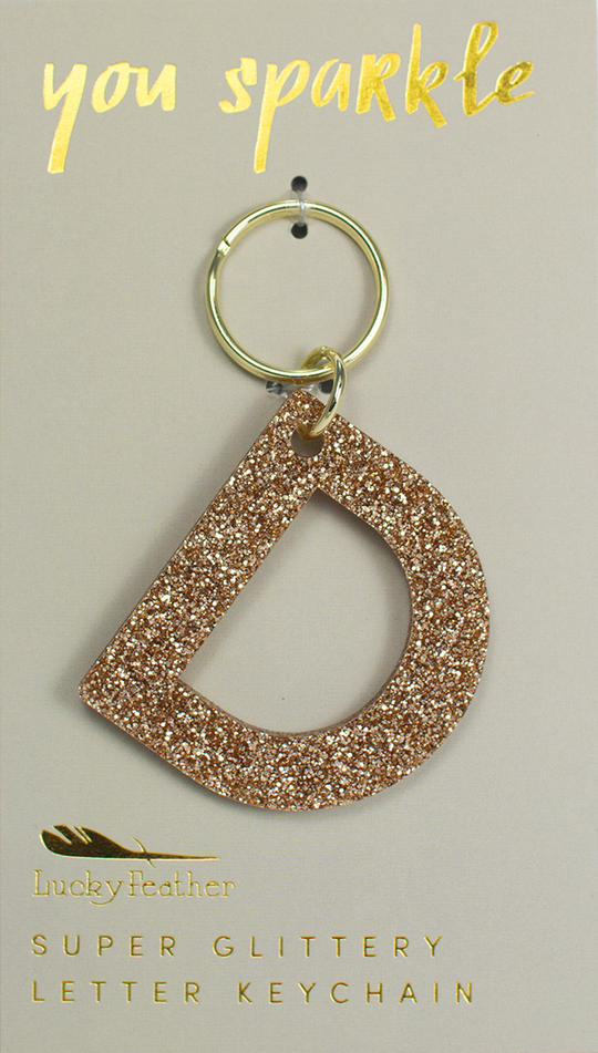 Glitter Letter Keychain