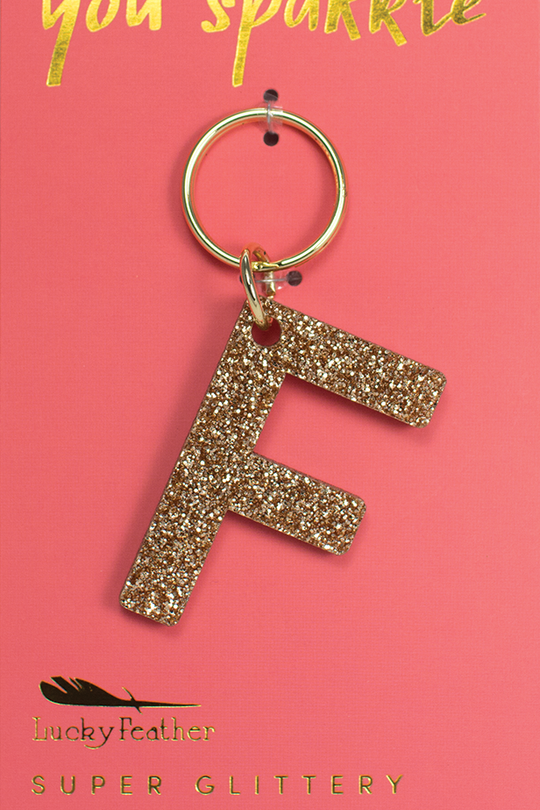 Glitter Letter Keychain