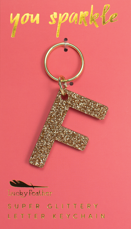 Glitter Letter Keychain